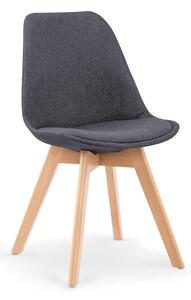 Scaun Nathan living/dining, stil scandinav, lemn si tapiterie textila, gri inchis