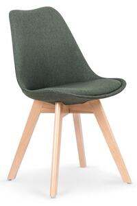 Scaun scandinav Nathan, amplasare living/dining, cadru lemn, tapiterie textila, verde
