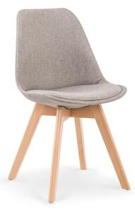 Scaun living/dining Nathan, stil scandinav, cadru lemn, tapiterie material textil, gri deschis