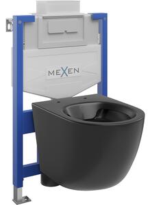 Mexen set WC încastrat cadru Felix XS-U cu vas de toaletă Lena, Negru mat - 6853322XX85