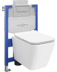Mexen set WC încastrat cadru Felix XS-U cu vas de toaletă Cube și capac de toaletă cu închidere lentă, Albă - 68530924000