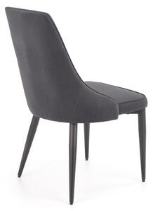 Scaun Iris, tapitat cu catifea, cadru otel, 52x57x90x46 cm, gri