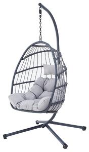 Autronic Fotoliu suspendat, metal, polyrattan,gri, AZ-V 1269GREY