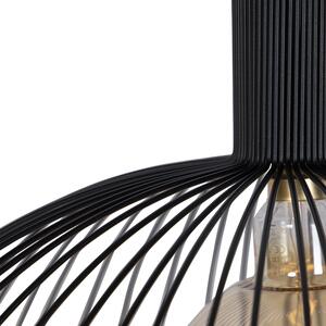 Lampă suspendată design rotund negru 70 cm - Sârmă Dos