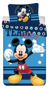 Lenjerie de pat bumbac copii MICKEY MOUSE TEAM albastru Dimensiune lenjerie de pat: 70 x 90 cm | 140 x 200 cm
