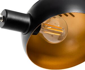 Lampă de podea de design neagră cu auriu 5 lumini - Sixties Marmo
