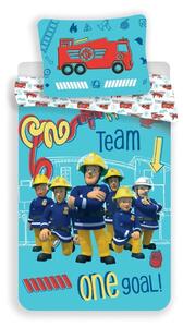 Lenjerie de pat bumbac copii FIREMAN SAM TEAM albastru Dimensiune lenjerie de pat: 70 x 90 cm | 140 x 200 cm