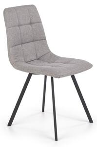 Scaun dining, baza metalica, stil clasic, tapiterie stofa, gri