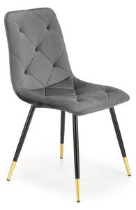 Scaun glamour Dalia, matlasat cu catifea, cadru metal, 45x50x86x47 cm