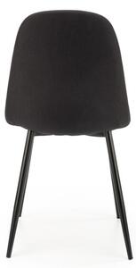 Scaun scandinav cu cadru metalic, tapiterie material textil, 43x47x87x49 cm, negru