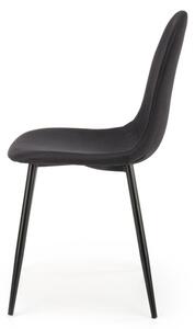Scaun scandinav cu cadru metalic, tapiterie material textil, 43x47x87x49 cm, negru