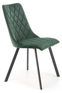 Scaun dining Singapore, tapiterie catifea, stil modern, cadru otel, 44x58x85x47 cm, verde