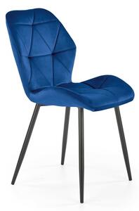 Scaun Briana, tesatura de catifea, pentru bucatarie sau dining, 48x53x86x50 cm, bleumarin