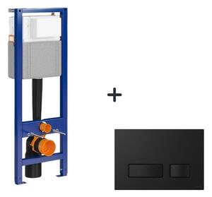 Set rezervor incastrat si clapeta negru mat Cersanit Movi II