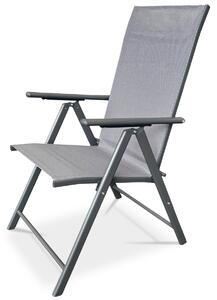 Autronic Scaun de grădină, metal, textil, gri, AZC-S1 116 GREY