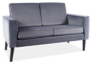 Canapea fixa DARLA, gri - Bluvel 14, stofa catifelata, 139x78x85 cm