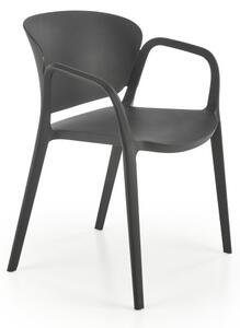 Scaun dining/bucatarie, stil scandinav, polipropilena, 60x56x76x44 cm, negru