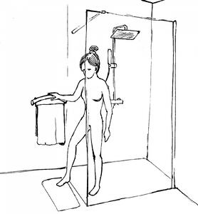 Suport prosop baie pentru persoane cu dizabilitati, negru, Vital, Deante Negru