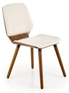 Scaun modern de living, lemn si tesatura bouclé, cadru metalic, suporturi antiderapante, 48x59x84x47 cm