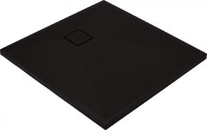 Cadita dus compozit slim patrata neagra 90x90 cm Deante, Correo Square Negru, 900x900 mm