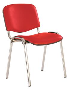 Scaun vizitator GOA CHROME, Rosu piele ecologica