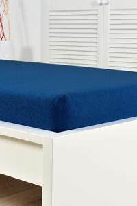 Cearșaf elastic de pat froté, albastru fr