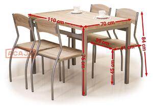 Set masa cu scaune bucatarie Astro, stejar sonoma/aluminiu