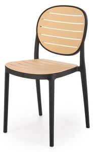 Scaun dining/bucatarie, polipropilena, clasic, 42x51x83x46 cm, maro si negru