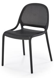 Scaun de gradina cu spatar rotunjit, cadru PP, picioare antiderapante, 50x56x80x45 cm, negru
