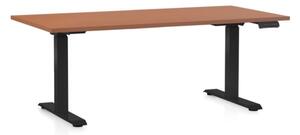 Masa inaltime reglabila OfficeTech C, 160 x 80 cm, bază neagră, cireașă