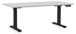 Masa inaltime reglabila OfficeTech C, 160 x 80 cm, bază neagră, gri deschis