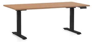Masa inaltime reglabila OfficeTech C, 160 x 80 cm, bază neagră, fag
