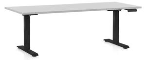 Masa inaltime reglabila OfficeTech C, 180 x 80 cm, bază neagră, gri deschis