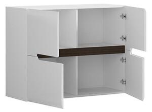 Comoda pentru hol 4 usi alb lucios AZTECA TRIO, 105X41X84 CM