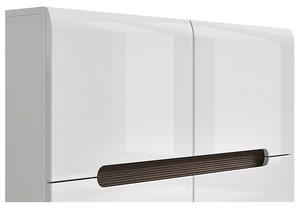 Comoda pentru hol 4 usi alb lucios AZTECA TRIO, 105X41X84 CM