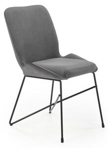 Scaun metalic de living, tapiterie din catifea, picioare antiderapante, tapiterie catifea, verde/negru