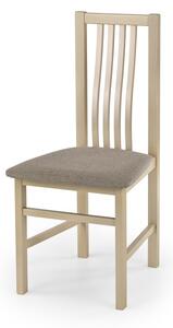Scaun de sufragerie in stil clasic, cadru din lemn, tapitat cu material textil, natur