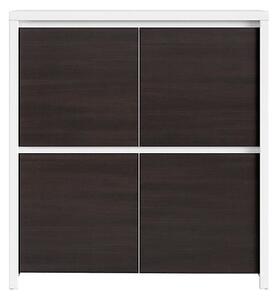 Comoda Kaspian KOM4D, wenge/alb mat, PAL melaminat/HDF, 105x41x113 cm