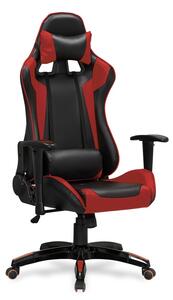 Scaun gaming Defender, inaltime 126-134 cm, cotiere reglabile, suport lombar, perna ergonomica, piele eco