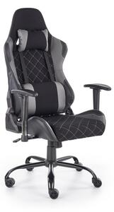 Scaun gaming Drake, suport lombar, cotiere reglabile, inaltime 127-134 cm, perna ergonomica, balansare, textil/piele