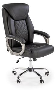 Scaun directorial matlasat, reglare inaltime 113-120 cm, metalic, mecanism blocare si balansare, piele eco, negru