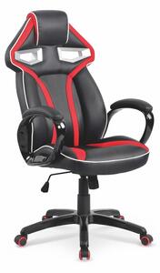 Scaun gaming reglabil, inaltime 118-128 cm, latime 66 cm, roti cauciucate, blocare, balansare, piele eco negru/rosu