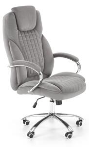 Scaun directorial Halmar King 2, tapiterie catifea, inaltime 116-124 cm, cotiere fixe, functie balansare, functie blocare, gri