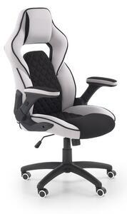 Scaun ergonomic de gaming, inaltime si cotiere reglabile, roti cauciucate, spatar matlasat, negru/gri