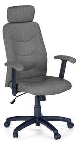 Scaun directorial clasic, inaltime reglabila 116-125 cm, rotativ, baza PP, cotiere reglabile, functie blocare, stofa, gri