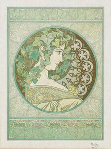 Artă imprimată Green Garden Ivy (Vintage Art Nouveau) - Alfons Mucha, (30 x 40 cm)