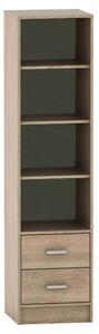 Biblioteca BETTY 4, stejar sonoma, DTD laminat, 45x42x180 cm