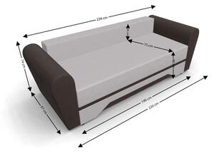 Canapea Extensibilă Atlanta Bonell Mini, Bej Deschis/Maro