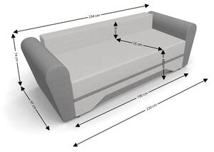 Canapea Extensibilă Atlanta Bonell Mini, Bej Deschis/Gri