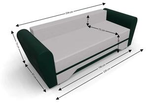 Canapea Extensibilă Atlanta Bonell Mini, Bej Deschis/ Verde Închis